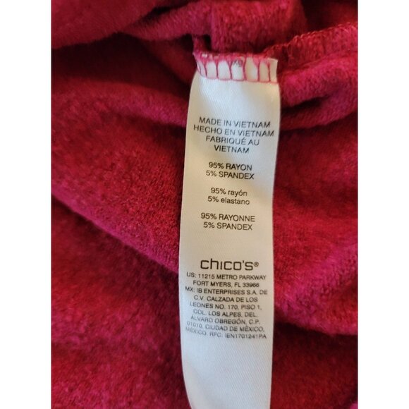 Chico's Women's Turtleneck Shirt Maroon 3/4 Sleeve Top Size 2 ( Size Large) - Picture 8 of 11